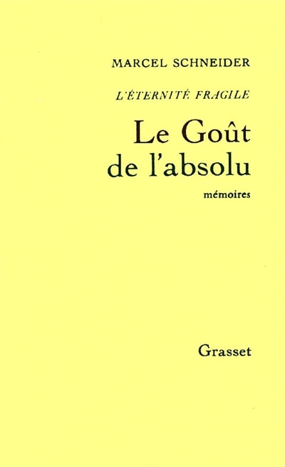 Front cover_Le Go&ucirc;t de l'absolu