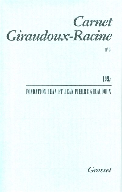 Front cover_Carnet Giraudoux-Racine, n°3