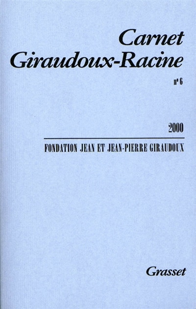 Front cover_Carnet Giraudoux-Racine, n°6