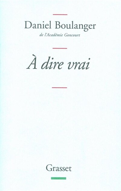 Front cover_A dire vrai