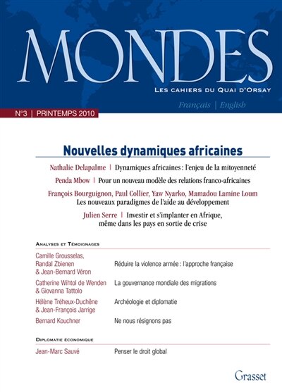 Couverture_Mondes, n°3. Nouvelles dynamiques africaines