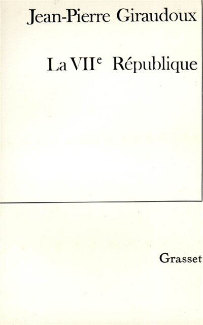 Front cover_La VIIe République