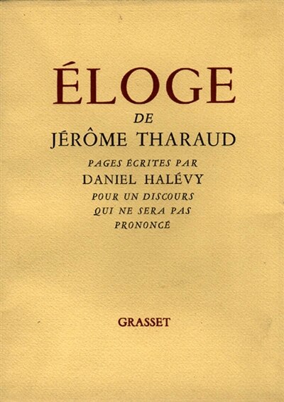 Front cover_Eloge de J. Tharaud