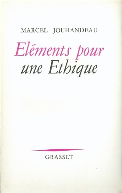 Couverture_Eléments pour une éthique