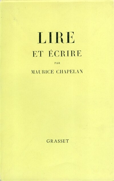 Front cover_Lire et écrire