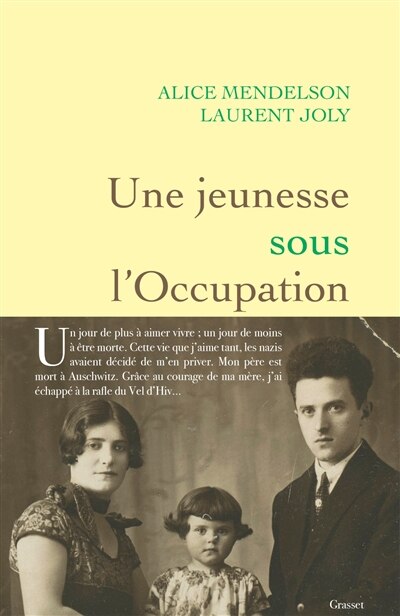 Front cover_Une jeunesse sous l'Occupation