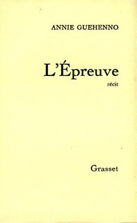 Front cover_L' Epreuve