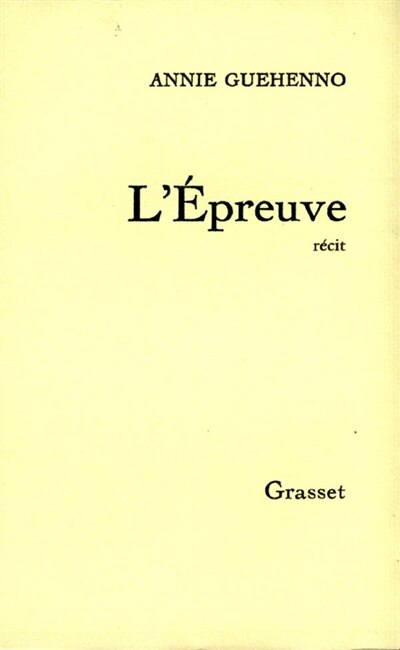 Front cover_L' Epreuve