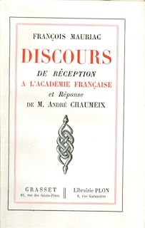 Front cover_Discours de réception à l'Académie Française et réponse d'André Chaumeix
