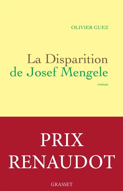 Front cover_La disparition de Josef Mengele