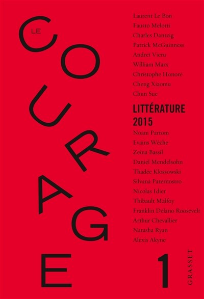 Couverture_Courage (Le), n°1. Littérature 2015