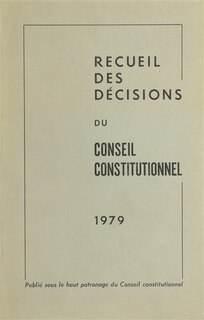 Front cover_Recueil des d&eacute;cisions du Conseil constitutionnel 1979