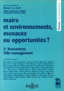 Front cover_Maire et environnements