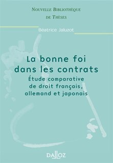 Front cover_La bonne foi dans les contrats