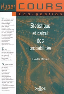 Front cover_Statistiques et calcul des probabilités : cours et travaux pratiques