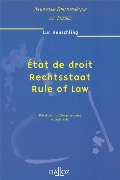 Front cover_Rechtsstatt, Rule of Law, état de droit