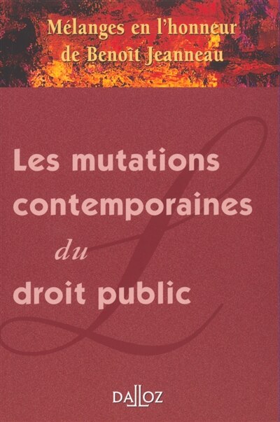 Front cover_Les mutations contemporaines du droit public