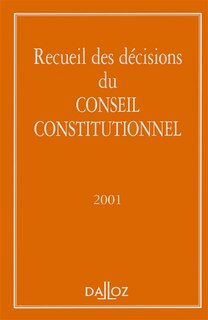 Front cover_Recueil des décisions du Conseil constitutionnel 2001