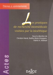 Front cover_Les pratiques de recherche biomédicale visitée par la bioéthique