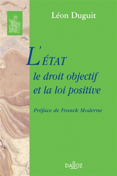 Front cover_L'Etat, le droit objectif et la loi positive