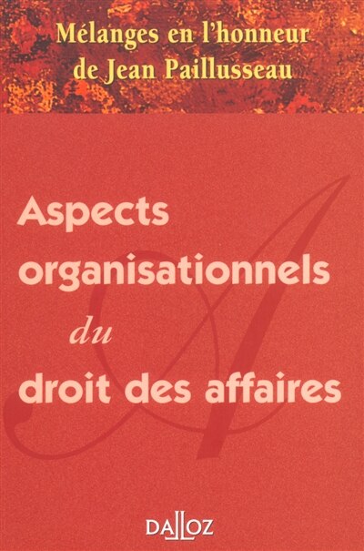 Front cover_Aspects organisationnels du droit des affaires