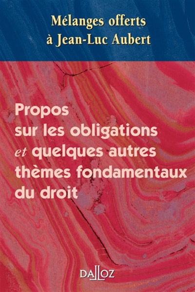 Front cover_Propos sur les obligations et quelques autres thèmes fondamentaux du droit