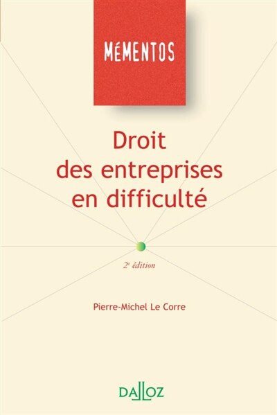 Front cover_Droit des entreprises en difficulté