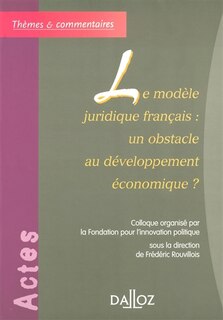 Front cover_Le modèle juridique français, un obstacle au développement économique ?