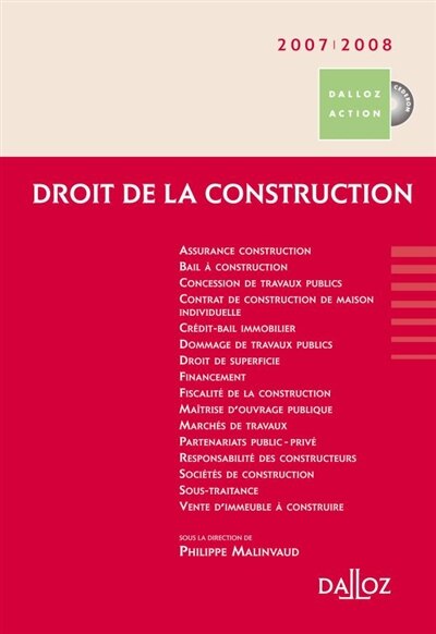 Front cover_Droit de la construction 2007