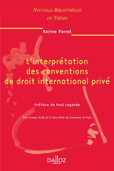 Front cover_L' interprétation des conventions de droit international privé