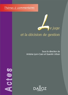 Couverture_Le juge et la décision de gestion