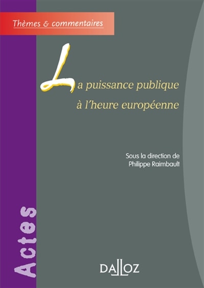 Couverture_La puissance publique à l'heure européenne