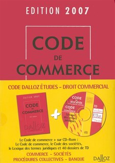 Front cover_Code Dalloz études droit commercial 2007