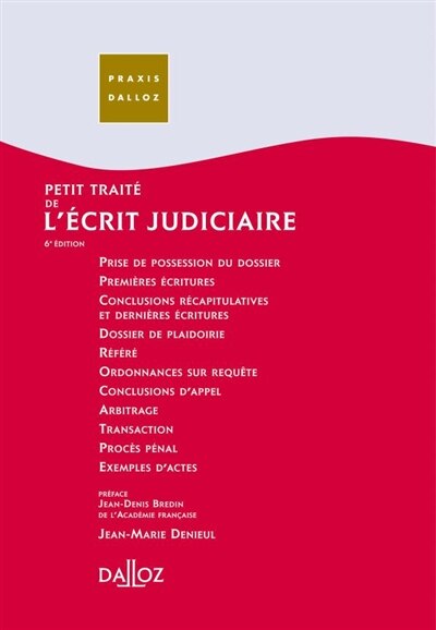 Front cover_Petit traité de l'écrit judiciaire