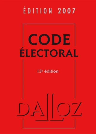 Front cover_Code électoral 2007