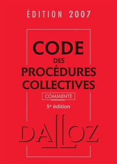 Couverture_Code des procédures collectives 2007 commenté