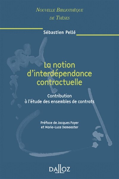 Front cover_La notion d'interdépendance contractuelle