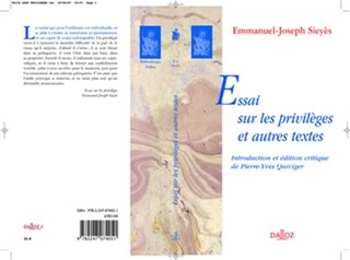 Couverture_Essais sur les privilèges et autres textes
