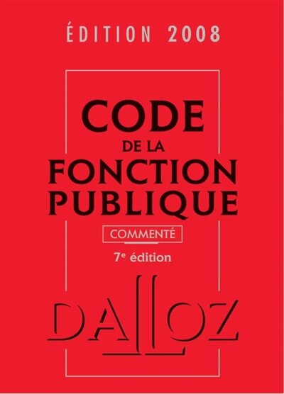 Front cover_Code de la fonction publique commenté 2008