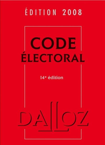 Front cover_Code électoral 2008
