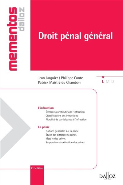 Front cover_Droit pénal général