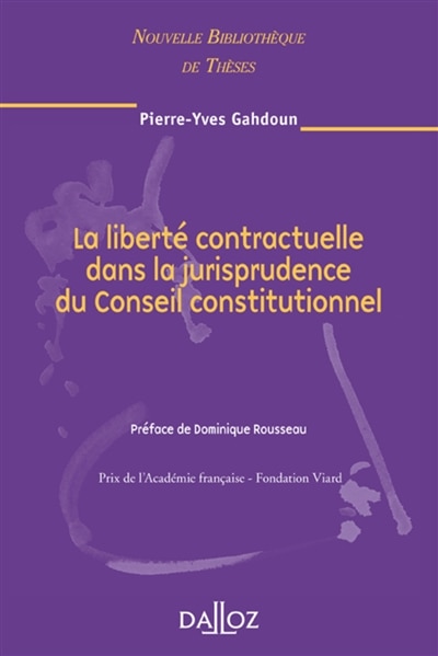 Front cover_La liberté contractuelle dans la jurisprudence du Conseil constitutionnel