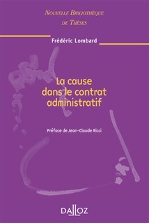Front cover_La cause dans le contrat administratif