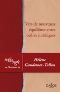 Couverture_Vers de nouveaux équilibres entre ordres juridiques