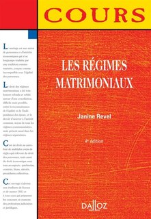 Couverture_Les régimes matrimoniaux