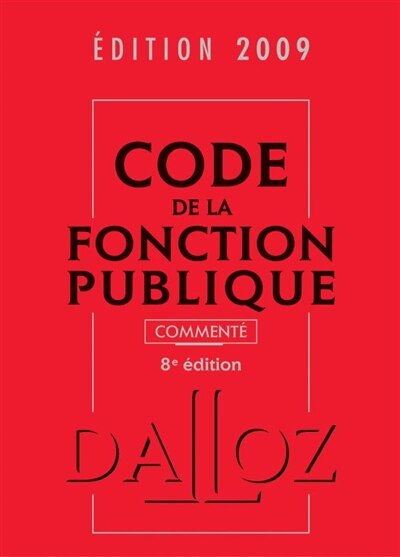 Front cover_Code de la fonction publique commenté 2009