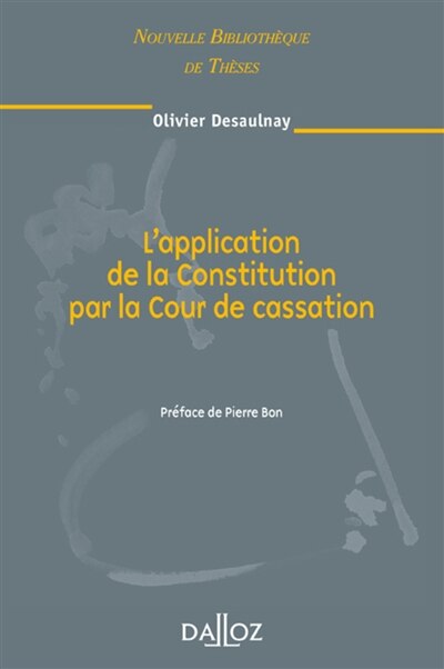 Front cover_L' application de la Constitution par la Cour de cassation