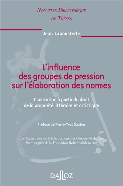 Front cover_L' influence des groupes de pression sur l'élaboration des normes