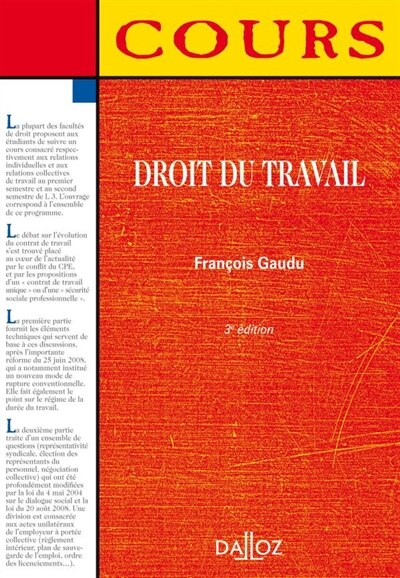 Front cover_Droit du travail