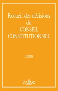 Front cover_Recueil des décisions du Conseil constitutionnel 2008